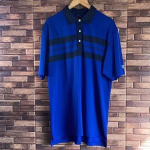 Mens Dunning Golf Performance Fabric Navy Blue Black Stripe XL Preston Golf Club